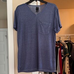 H&M Indigo V-Neck T-Shirt with Pocket
